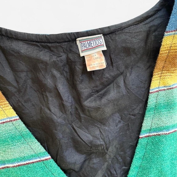 Vintage Palmetto’s Earthy Rainbow Striped Wool Vest L - Picture 2 of 6